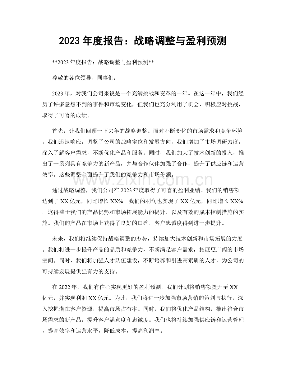 2023年度报告：战略调整与盈利预测.docx_第1页