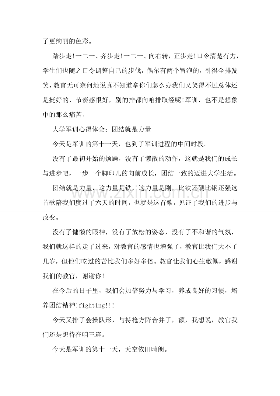 军训心得体会感悟团结就是力量.doc_第2页