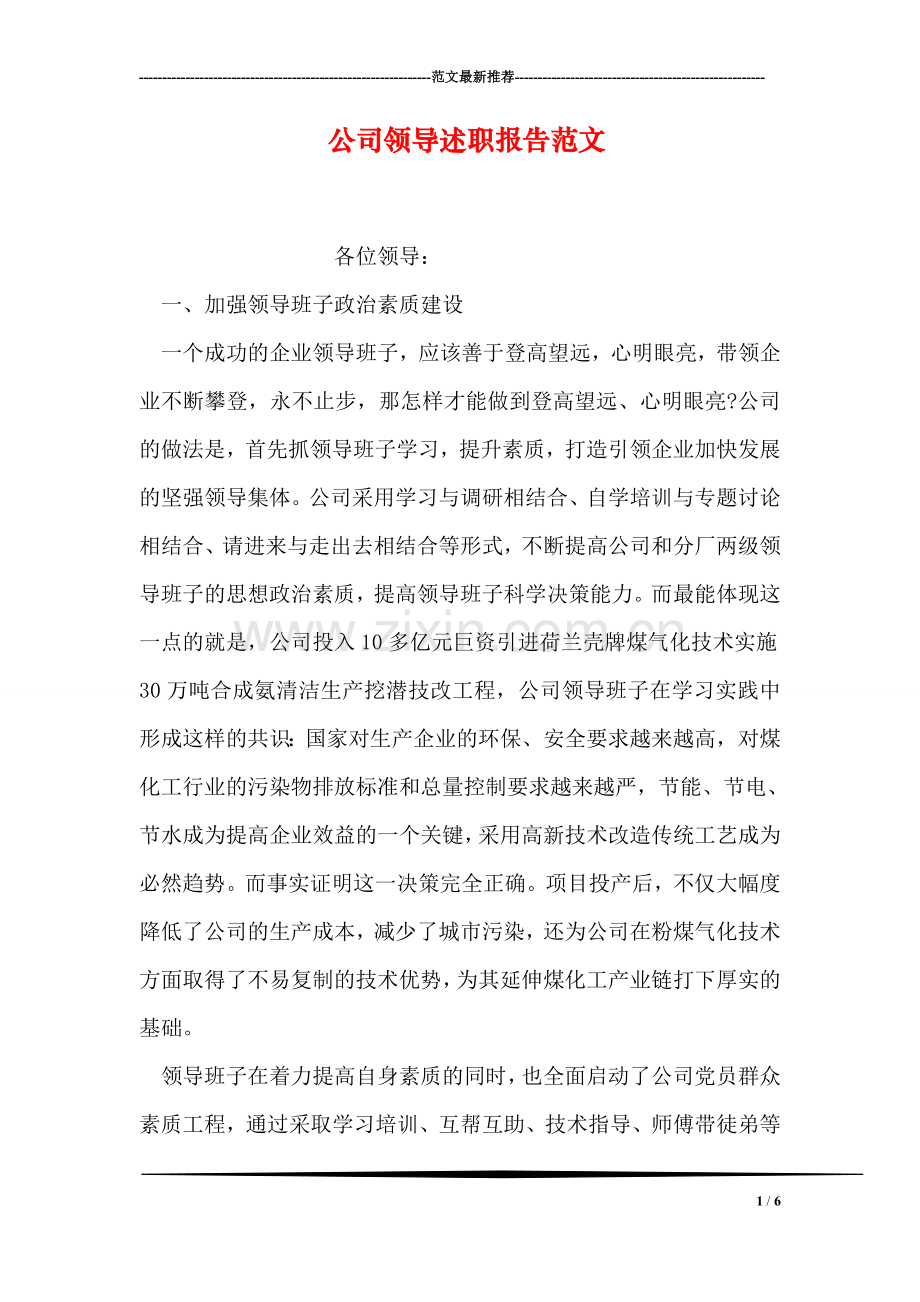 公司领导述职报告范文.doc_第1页