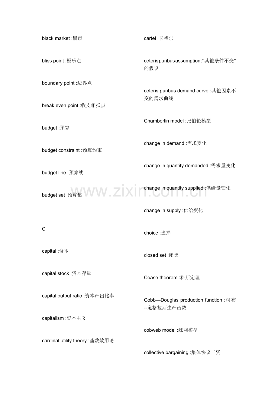 经济学专有名词英汉对照表解析.doc_第2页