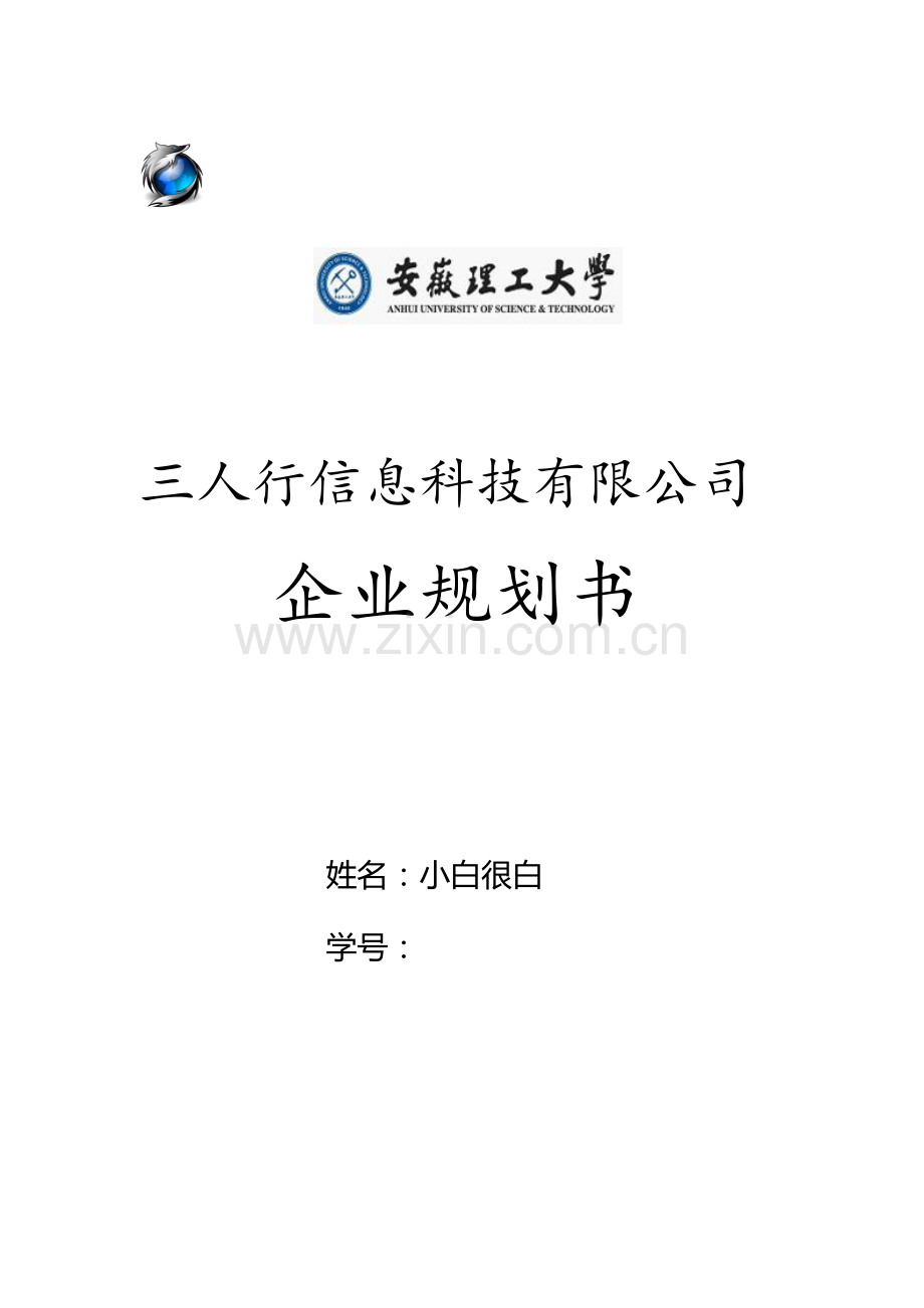 三人行信息科技有限公司企业规划书.doc_第1页