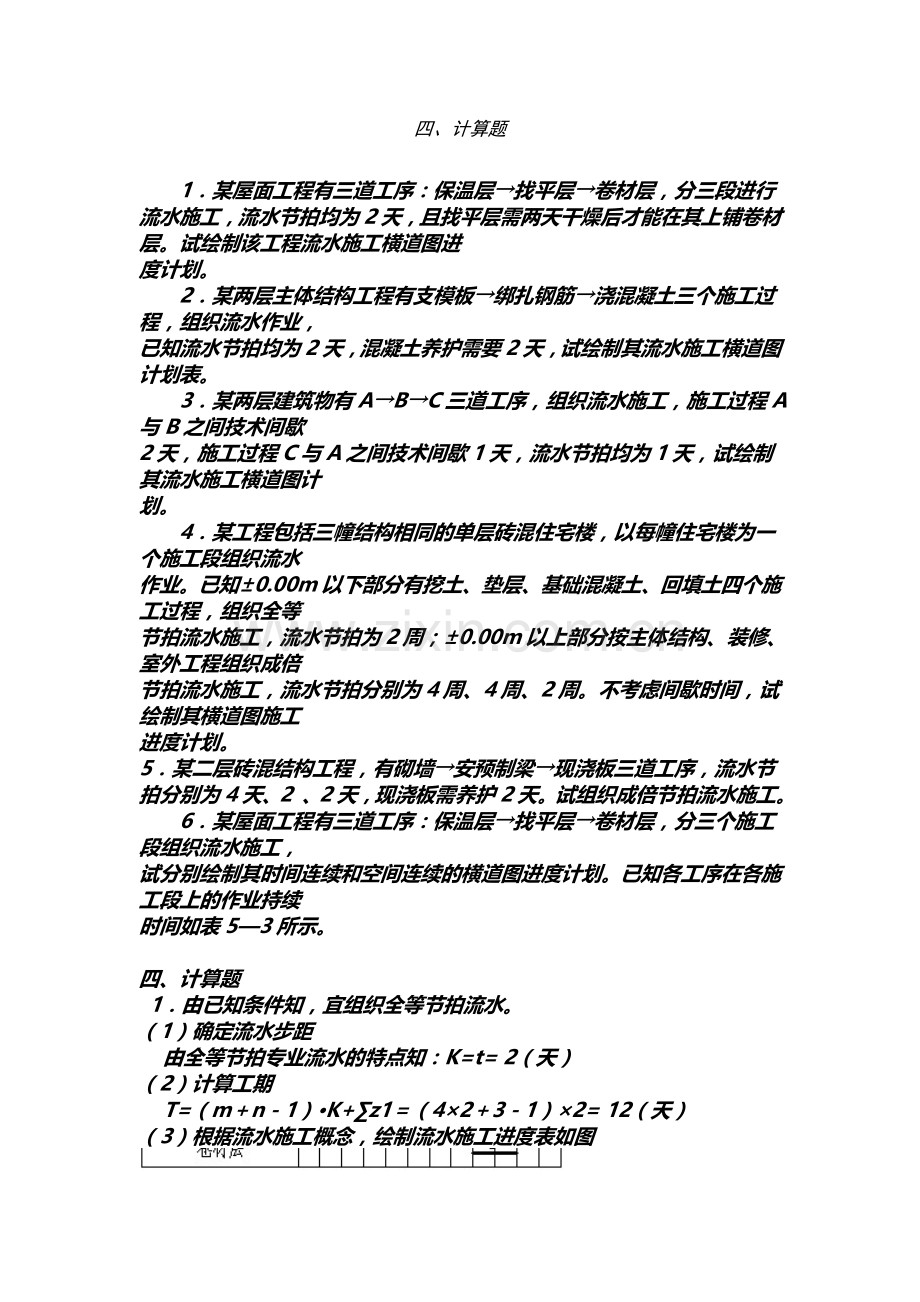 中南大学施工组织与工程造价归纳横道图处理版建筑业.docx_第1页