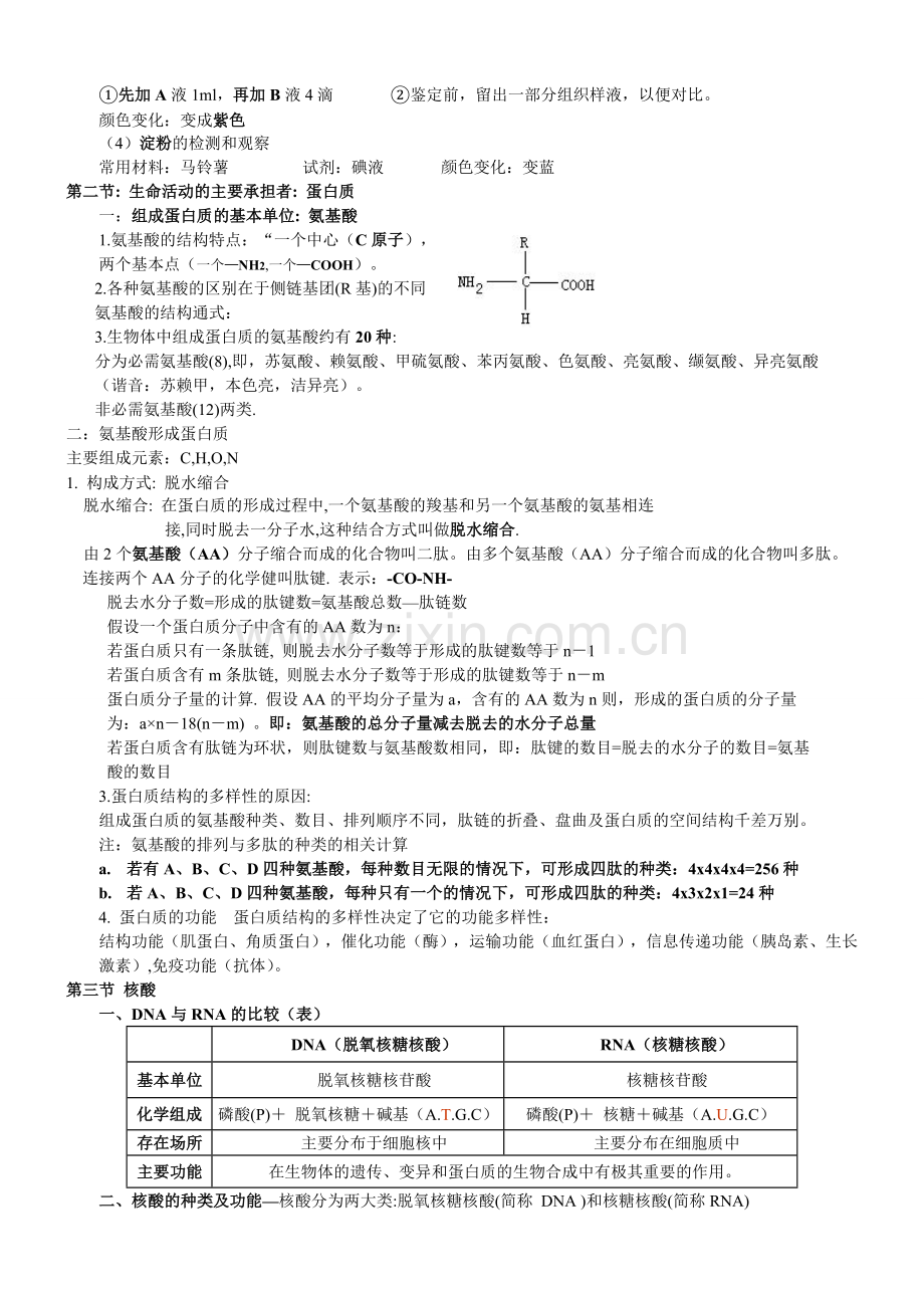 高一生物必修一复习提纲人教版.doc_第3页