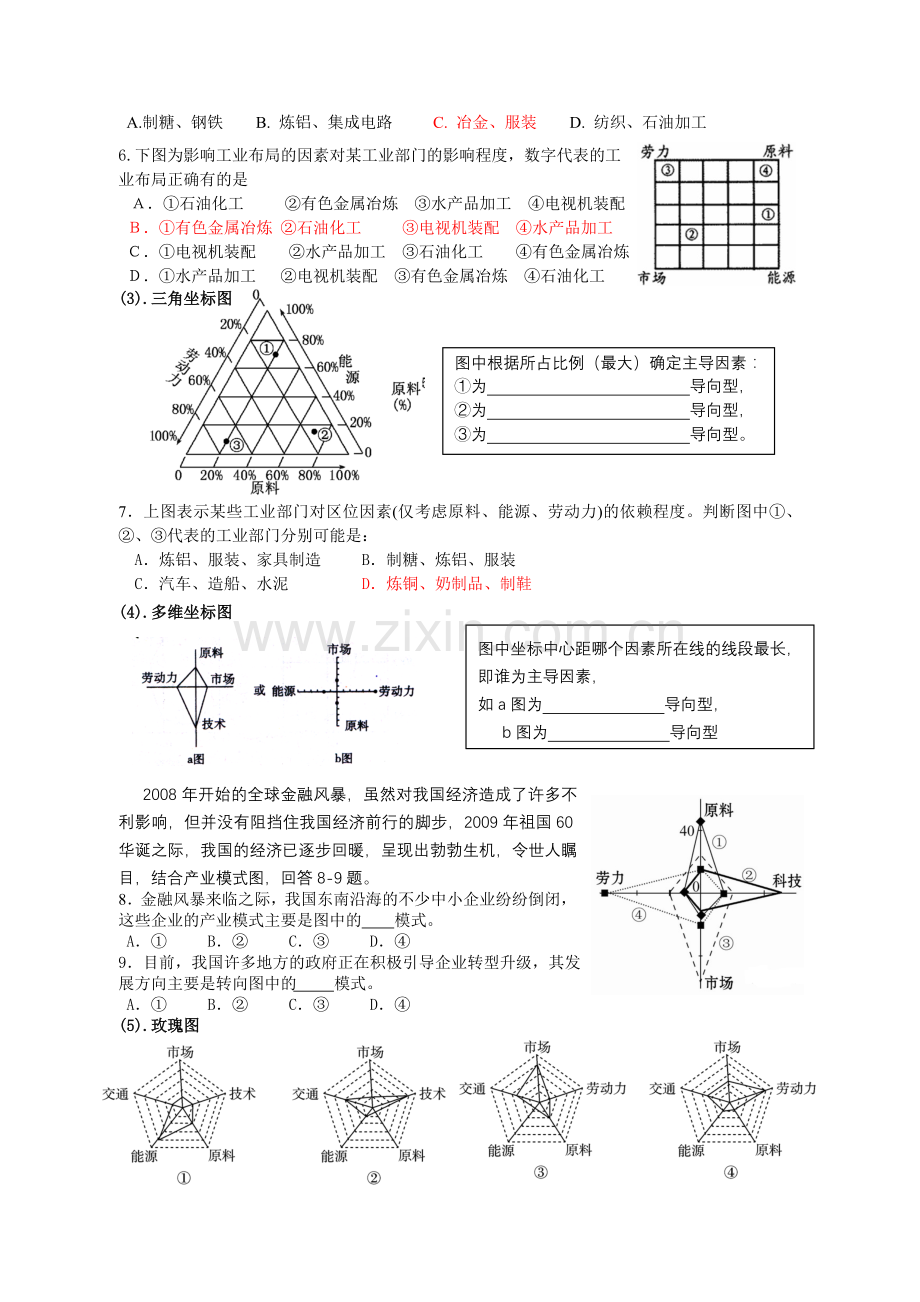 高三地理复习工业的区位因素与区位选择教学案中图版.doc_第3页