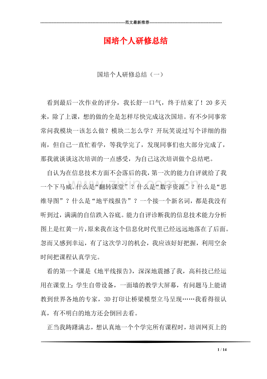 国培个人研修总结.doc_第1页