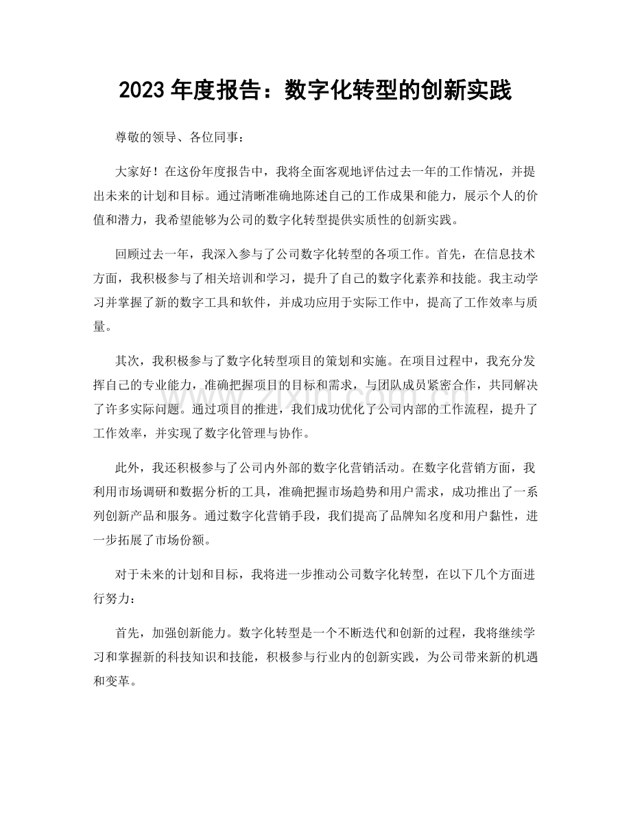 2023年度报告：数字化转型的创新实践.docx_第1页