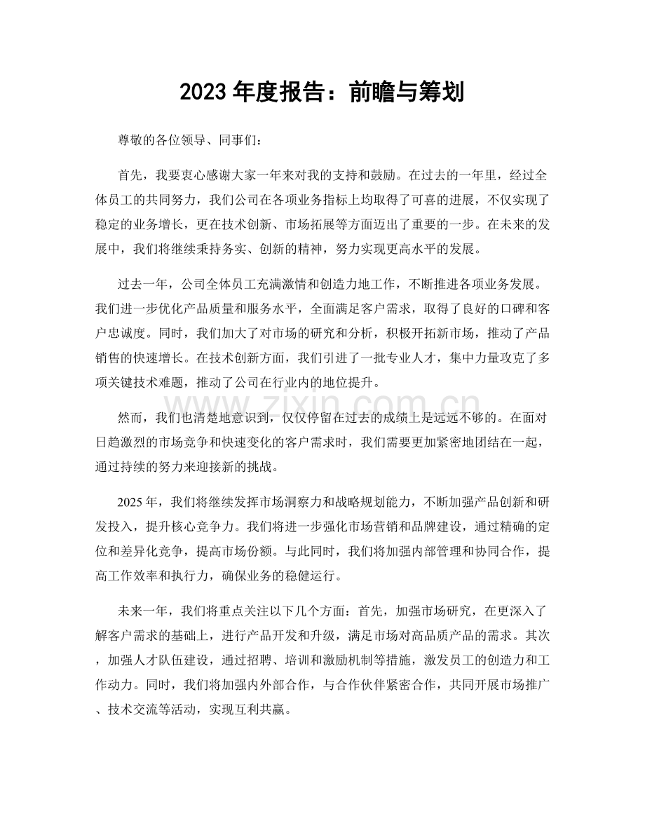 2023年度报告：前瞻与筹划.docx_第1页