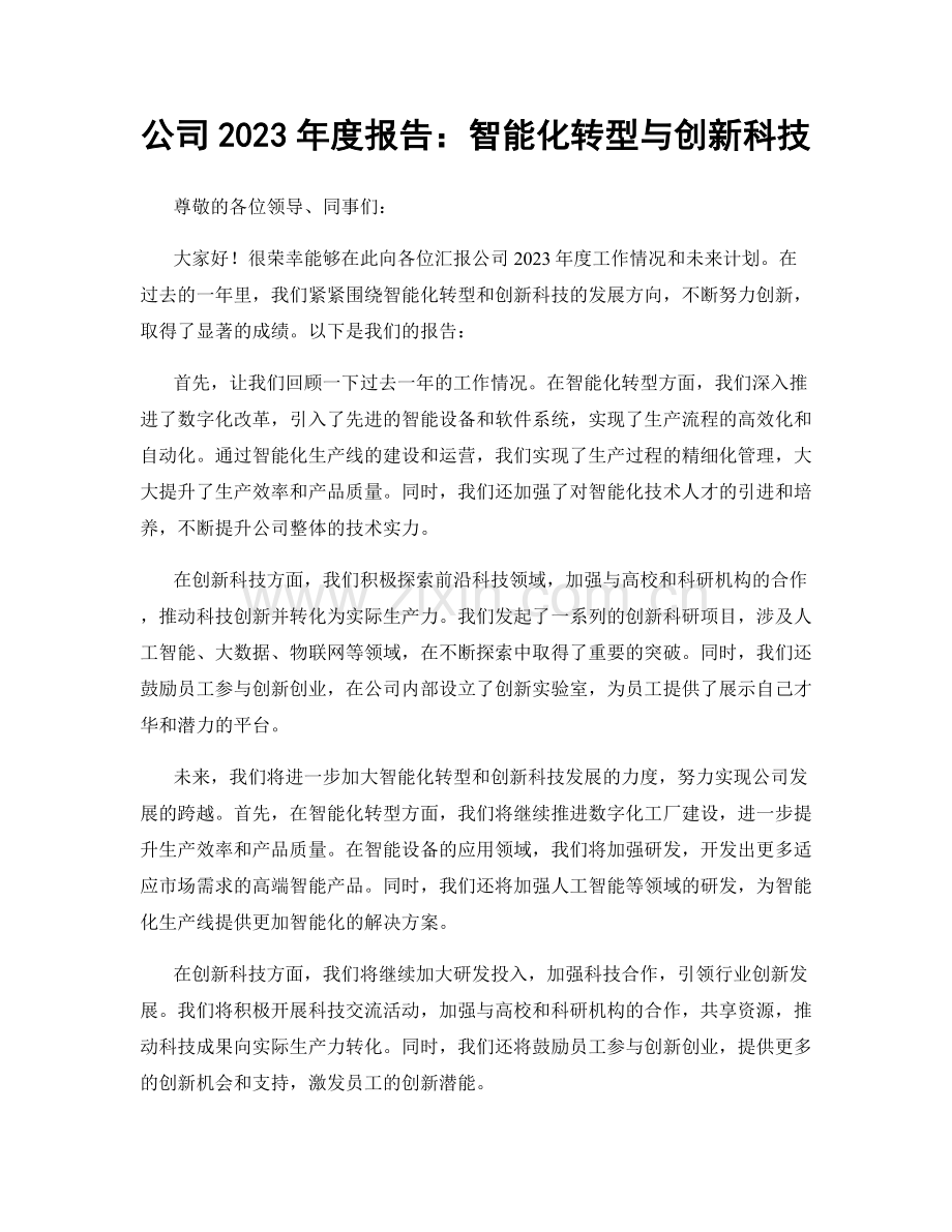 公司2023年度报告：智能化转型与创新科技.docx_第1页