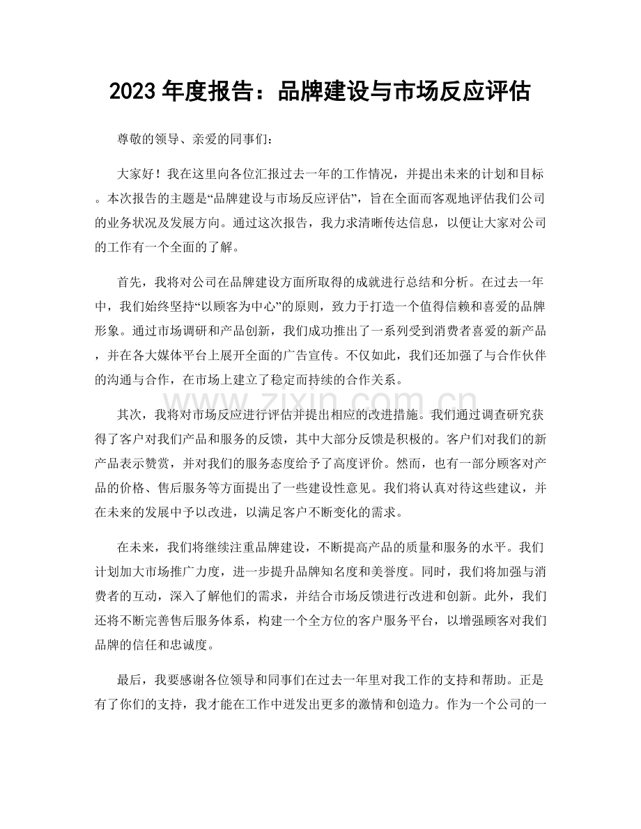 2023年度报告：品牌建设与市场反应评估.docx_第1页