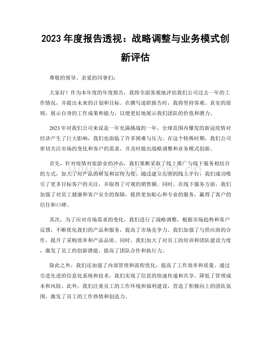 2023年度报告透视：战略调整与业务模式创新评估.docx_第1页