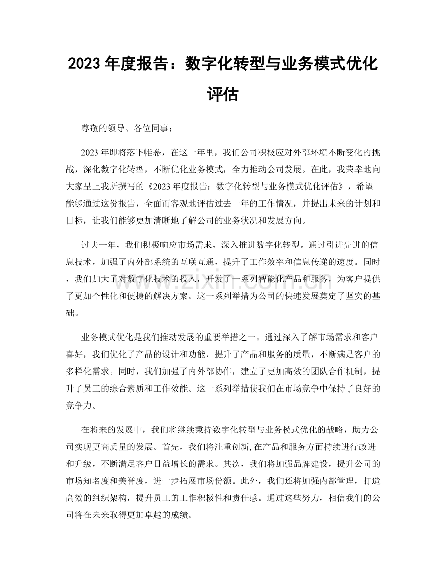 2023年度报告：数字化转型与业务模式优化评估.docx_第1页