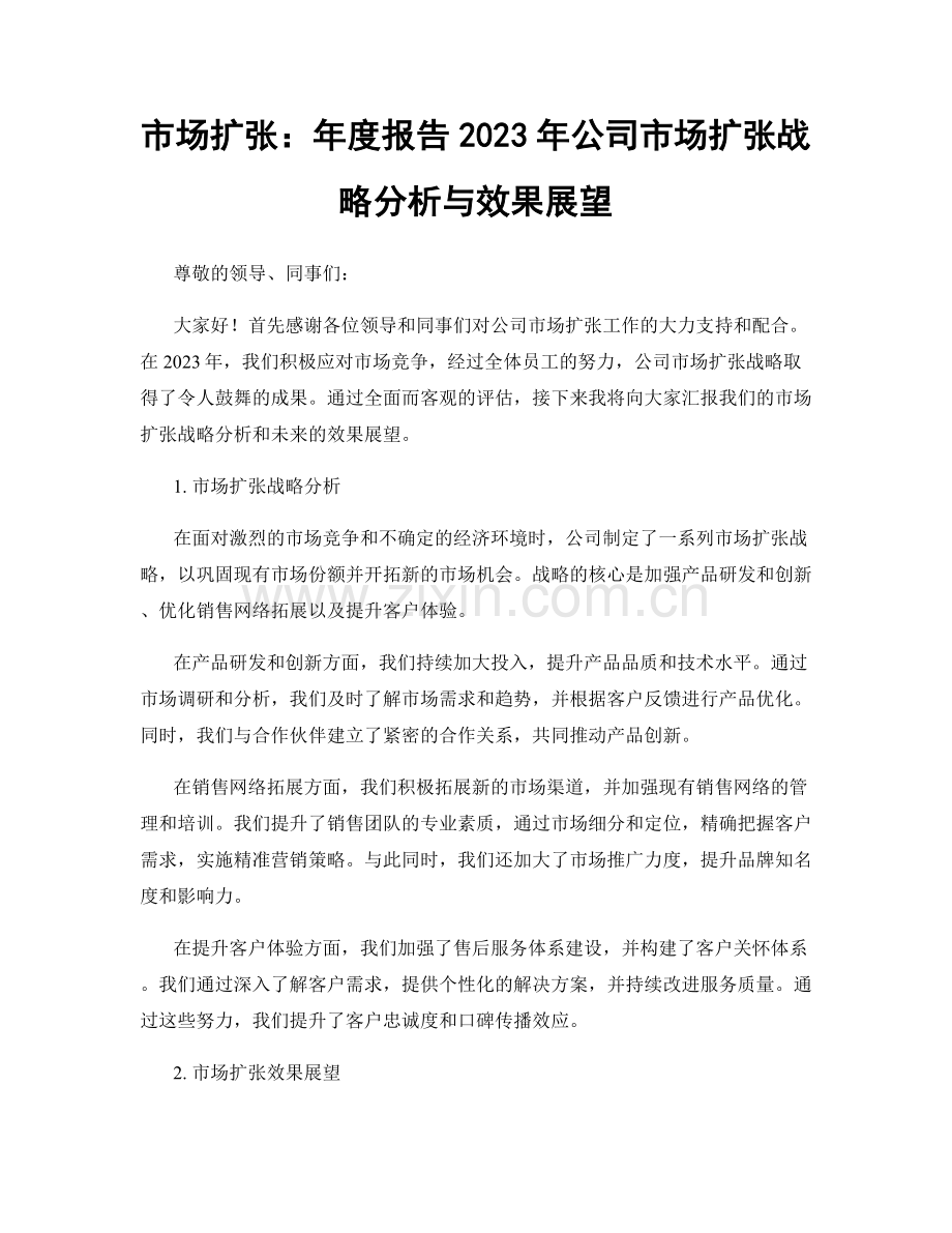 市场扩张：年度报告2023年公司市场扩张战略分析与效果展望.docx_第1页