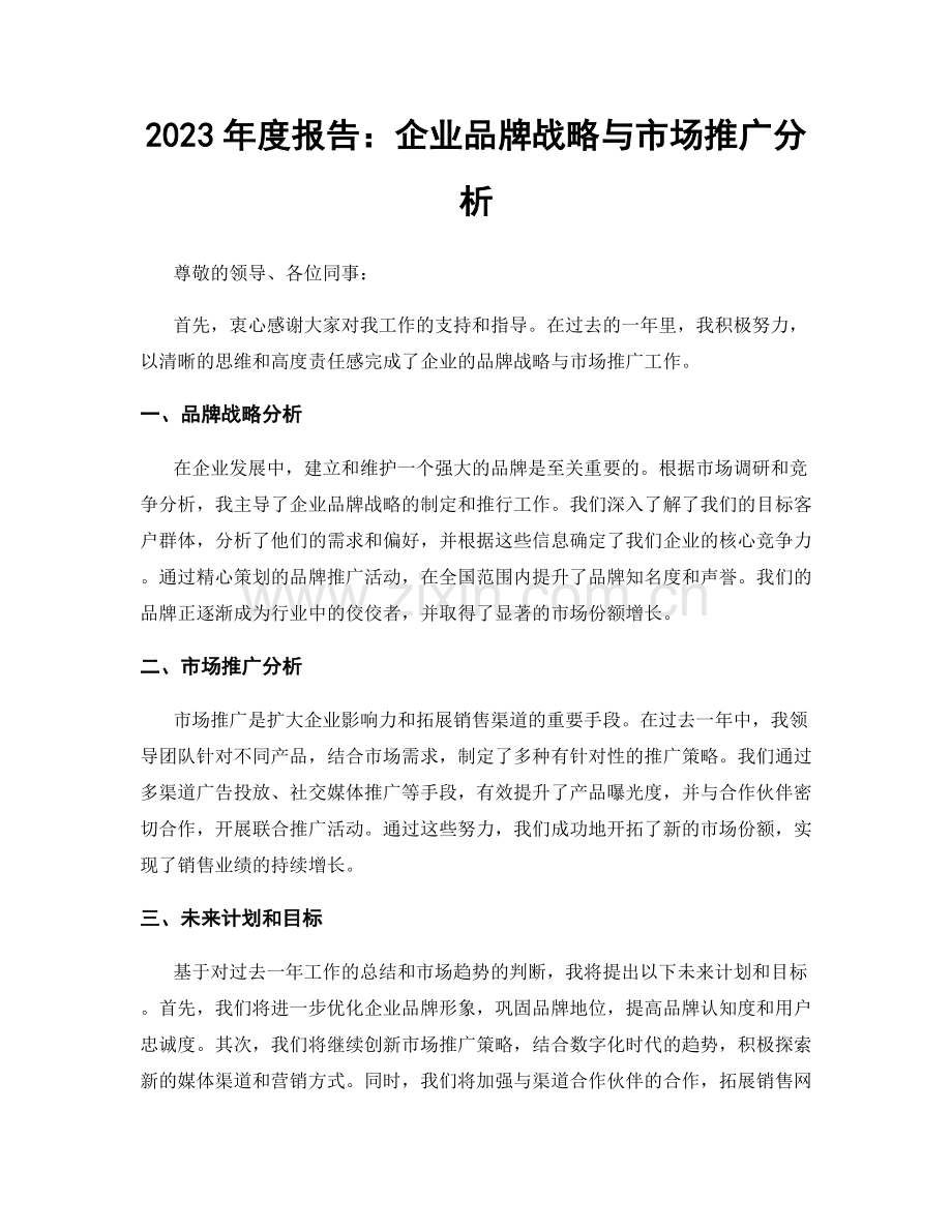 2023年度报告：企业品牌战略与市场推广分析.docx_第1页