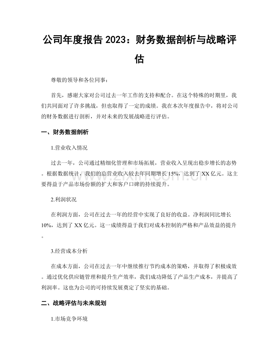 公司年度报告2023：财务数据剖析与战略评估.docx_第1页