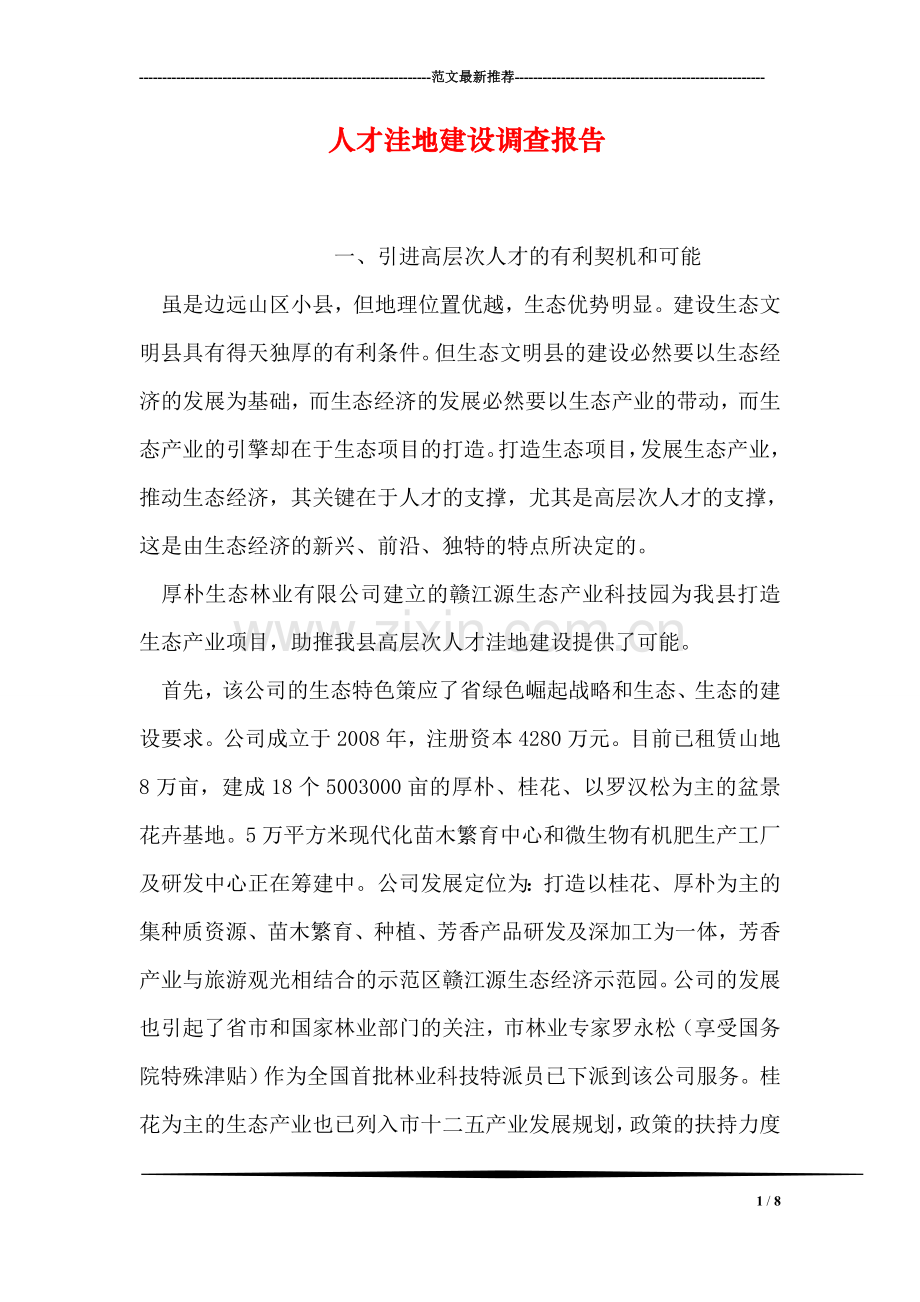 人才洼地建设调查报告.doc_第1页