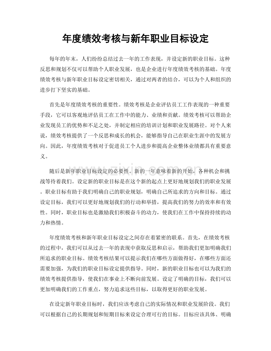 年度绩效考核与新年职业目标设定.docx_第1页