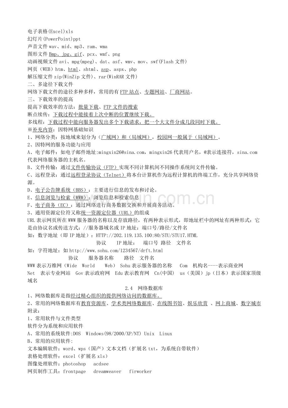 江苏省高中信息技术学业水平测试知识点.doc_第3页