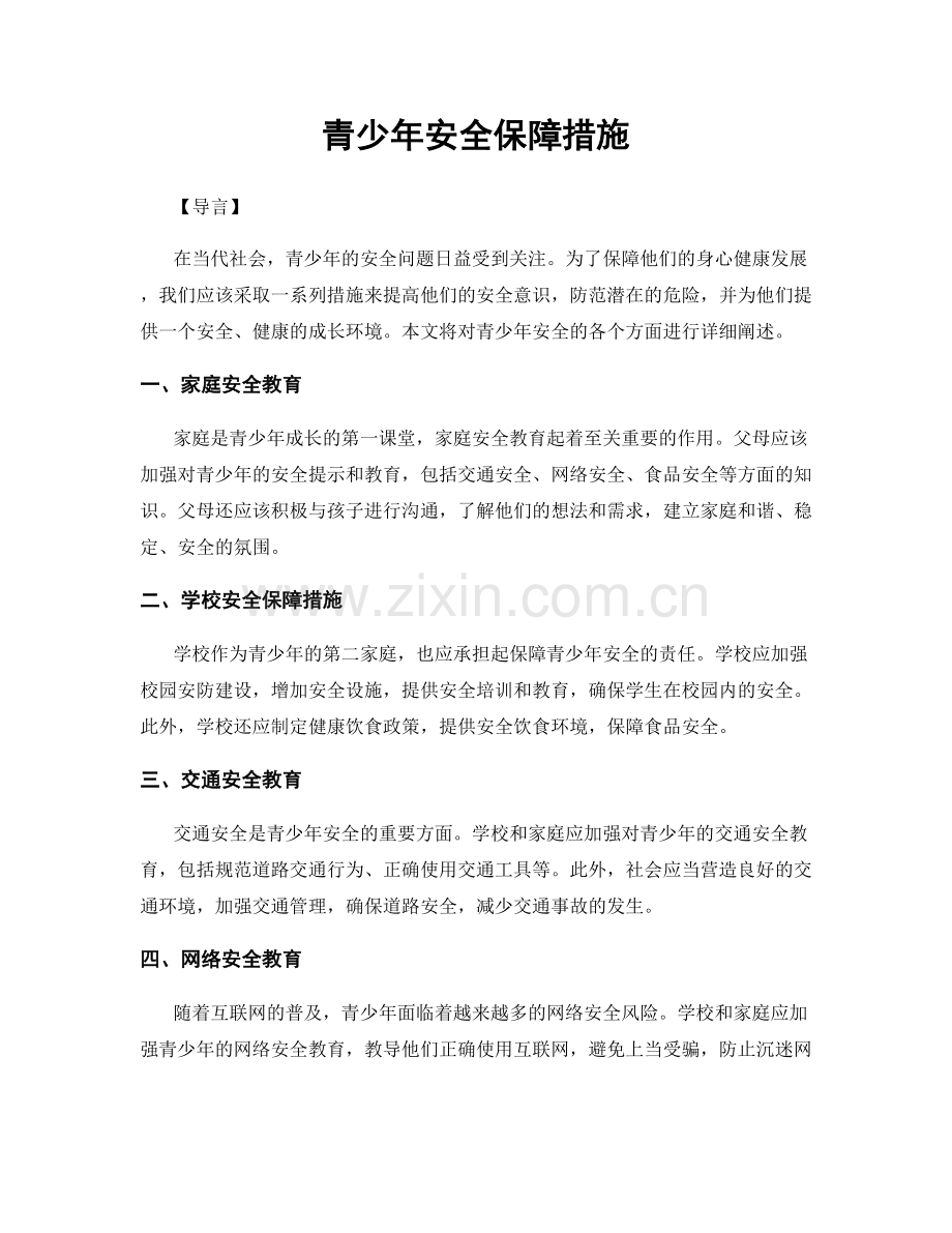 青少年安全保障措施.docx_第1页