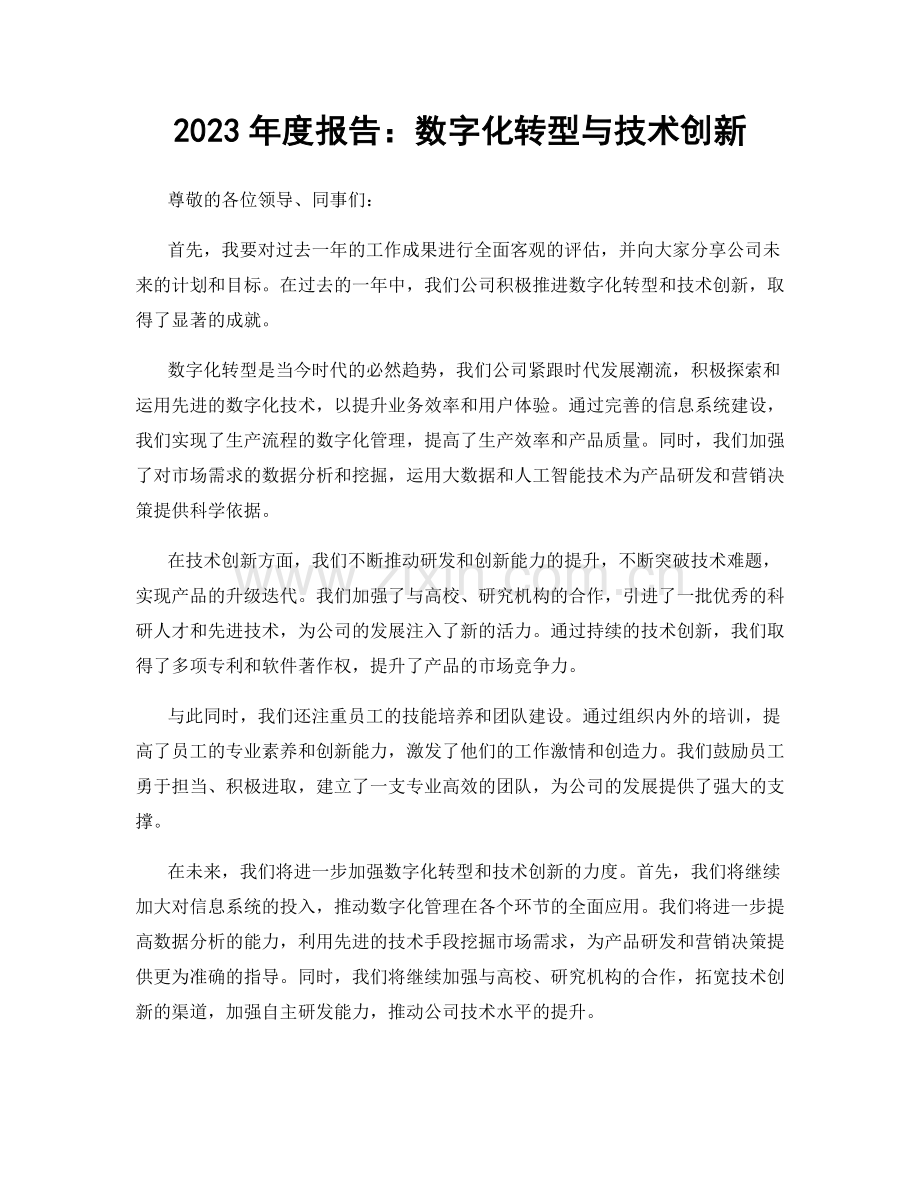 2023年度报告：数字化转型与技术创新.docx_第1页