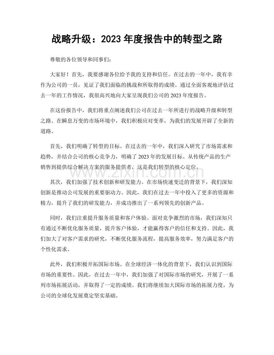 战略升级：2023年度报告中的转型之路.docx_第1页