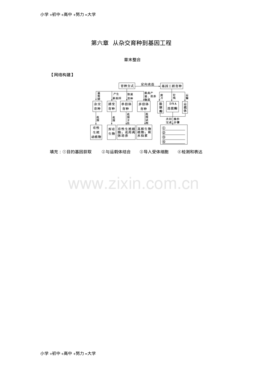 高中生物第六章从杂交育种到基因工程章末整合学案新人教版.pdf_第1页