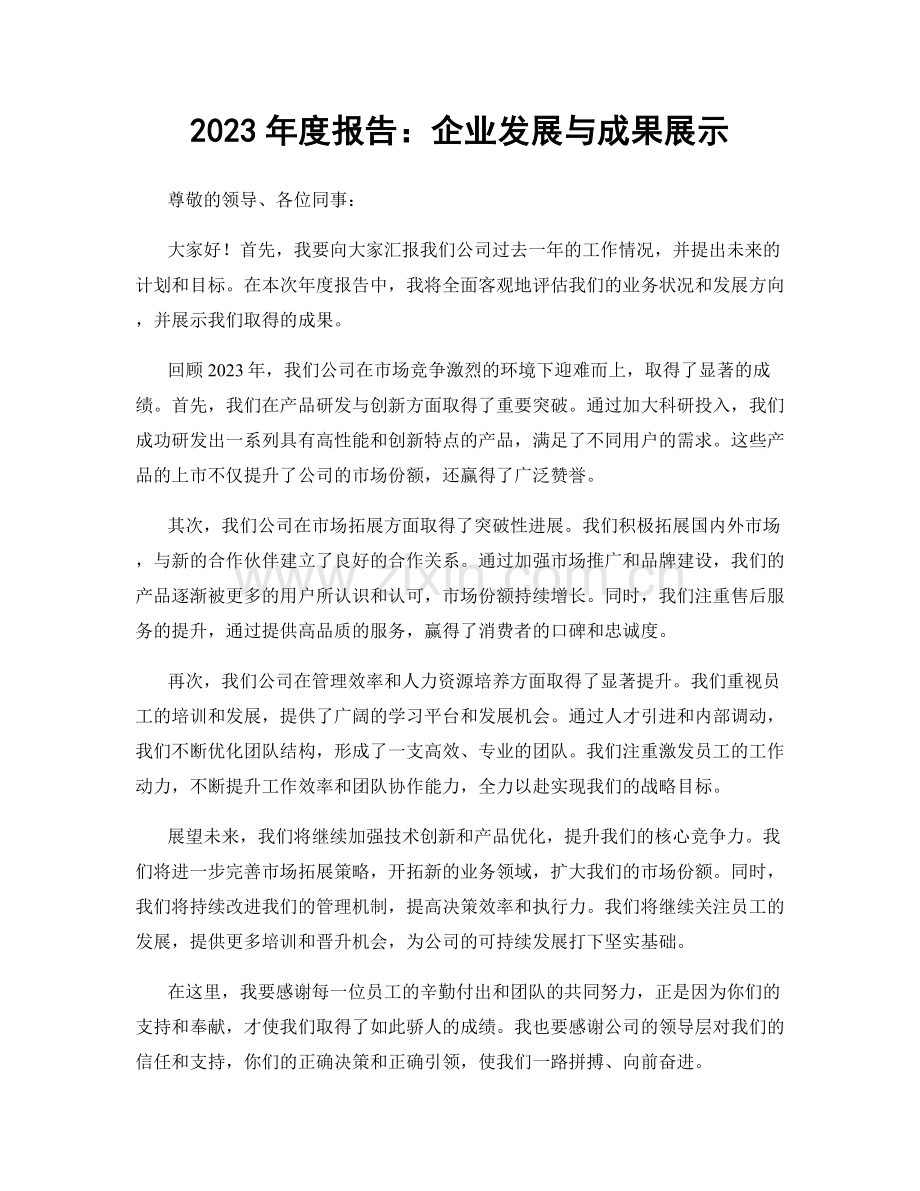 2023年度报告：企业发展与成果展示.docx_第1页