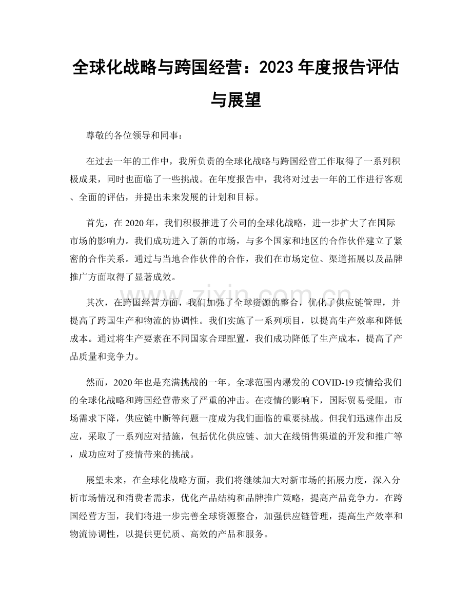 全球化战略与跨国经营：2023年度报告评估与展望.docx_第1页