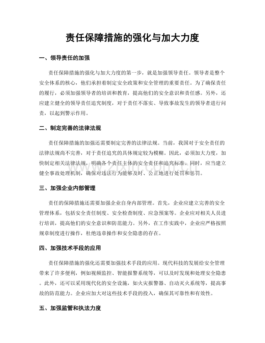 责任保障措施的强化与加大力度.docx_第1页