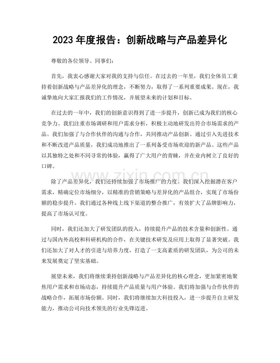 2023年度报告：创新战略与产品差异化.docx_第1页