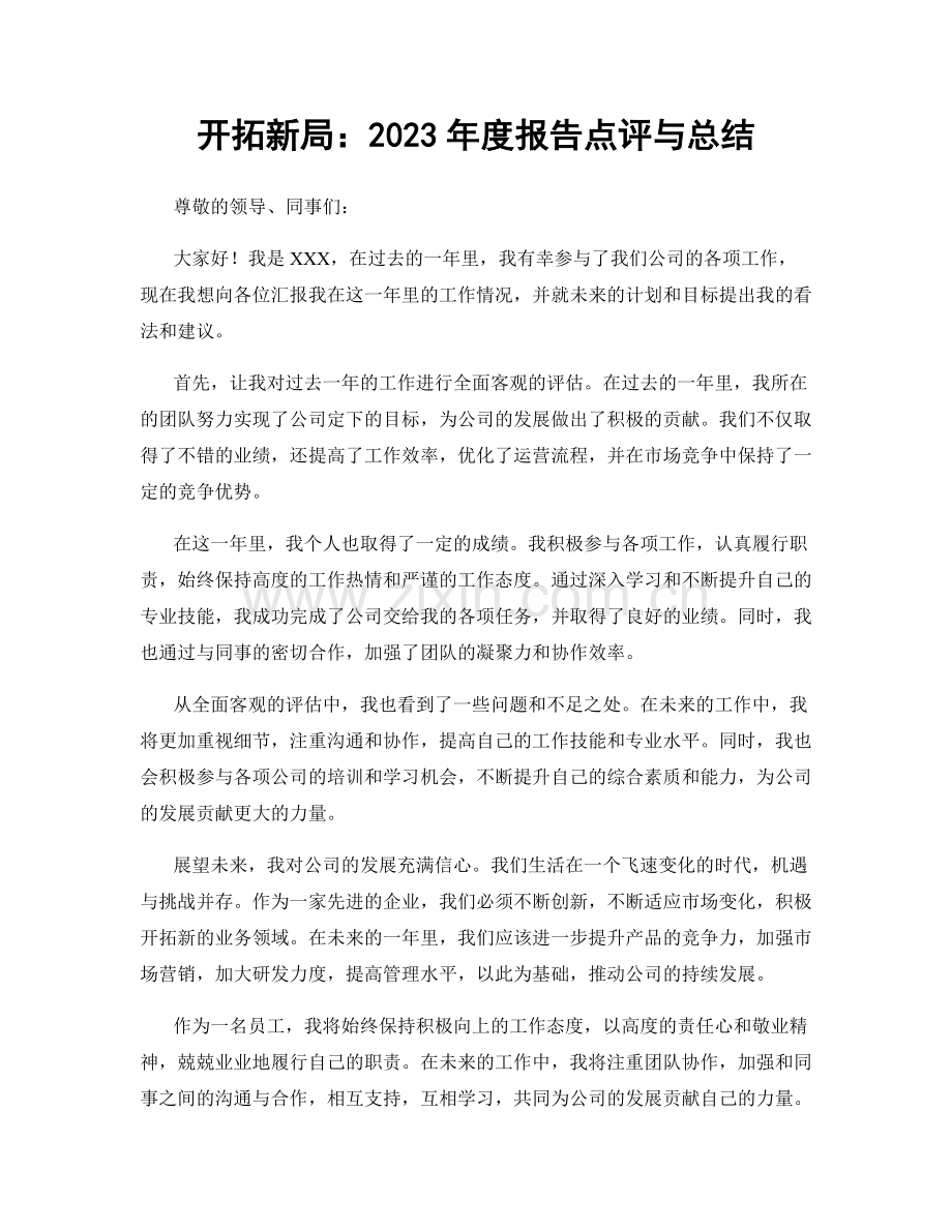 开拓新局：2023年度报告点评与总结.docx_第1页