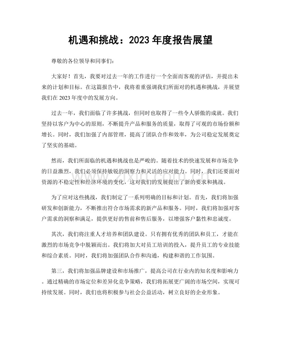 机遇和挑战：2023年度报告展望.docx_第1页