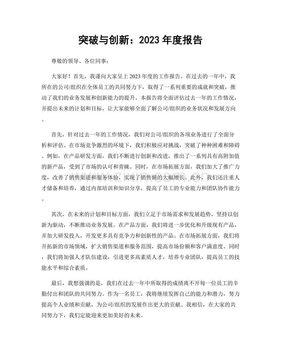 突破与创新：2023年度报告.docx_第1页