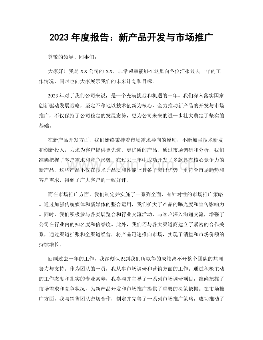 2023年度报告：新产品开发与市场推广.docx_第1页