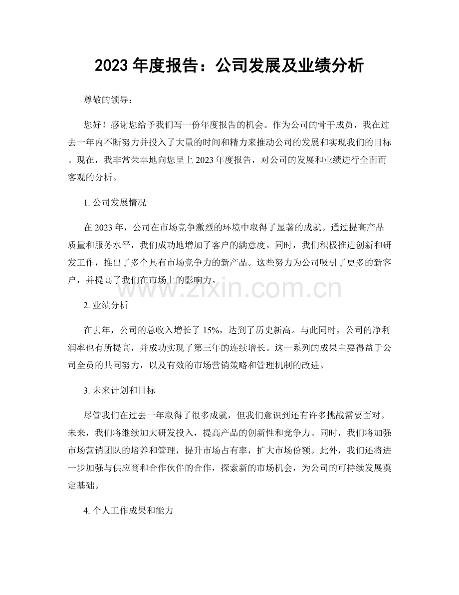 2023年度报告：公司发展及业绩分析.docx_第1页