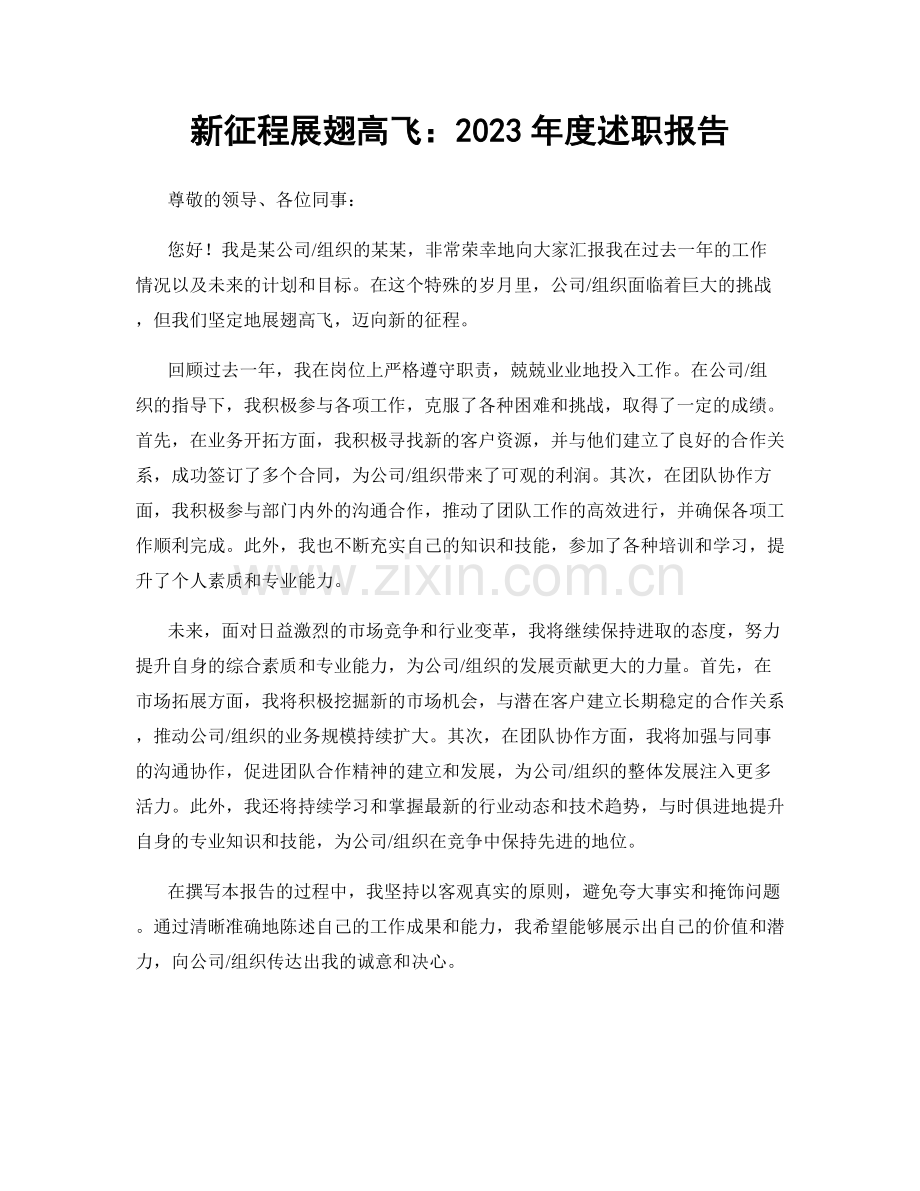 新征程展翅高飞：2023年度述职报告.docx_第1页