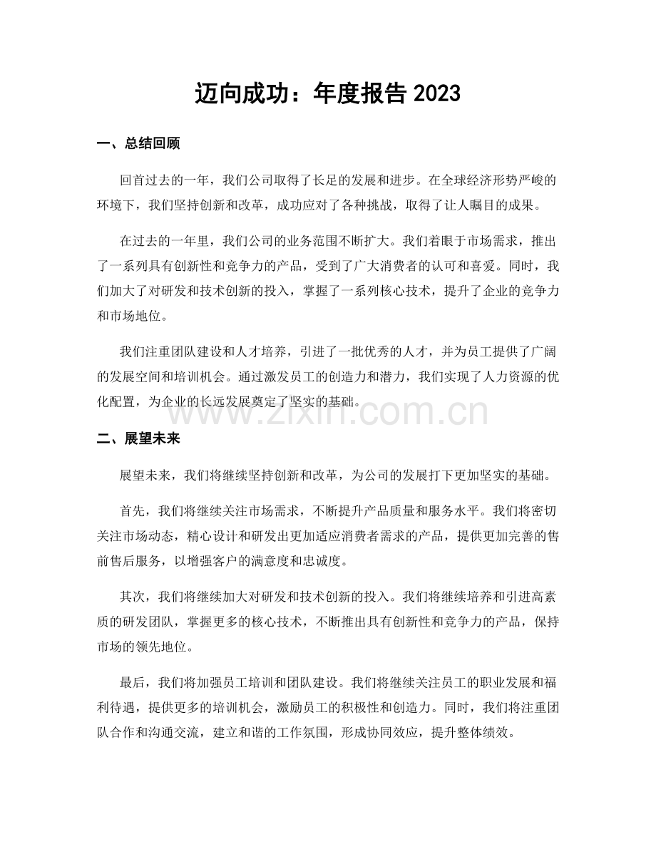 迈向成功：年度报告2023.docx_第1页