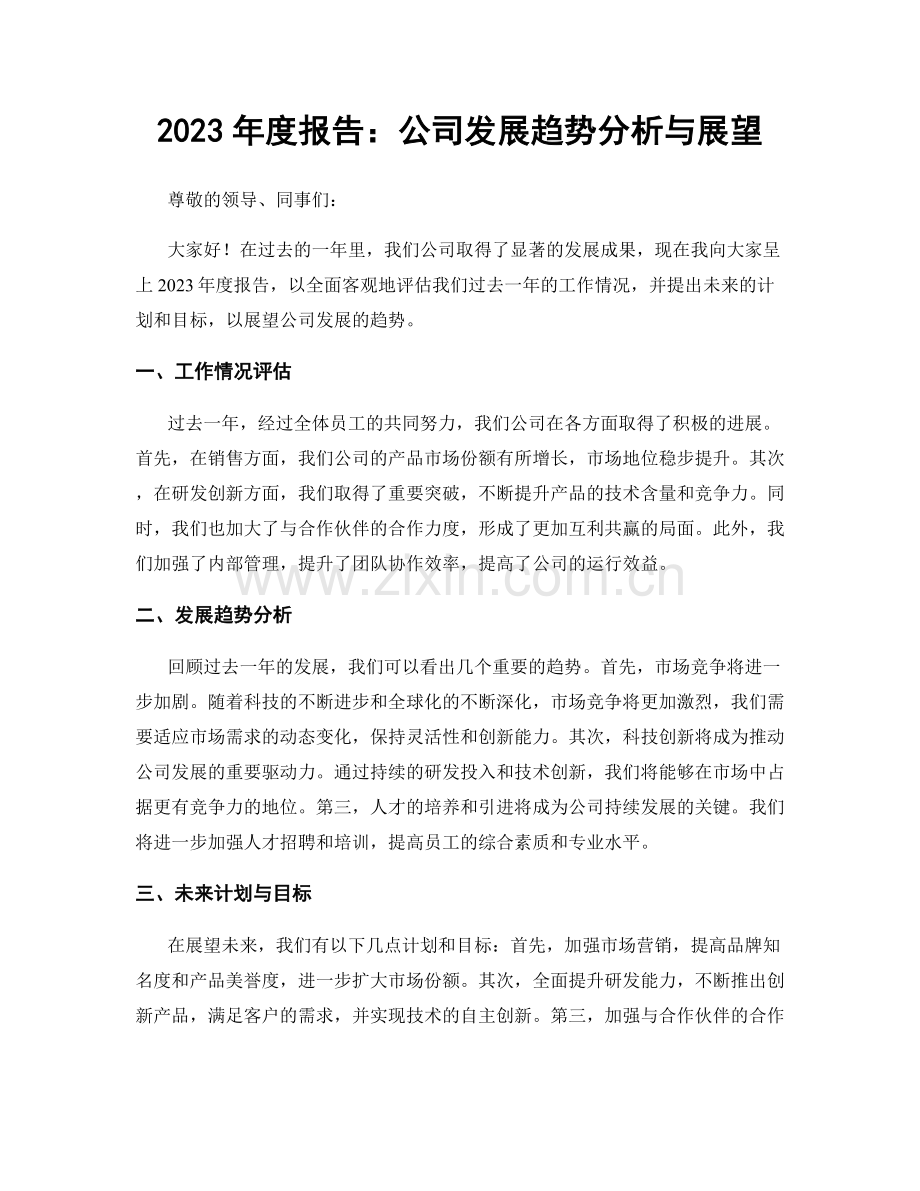 2023年度报告：公司发展趋势分析与展望.docx_第1页