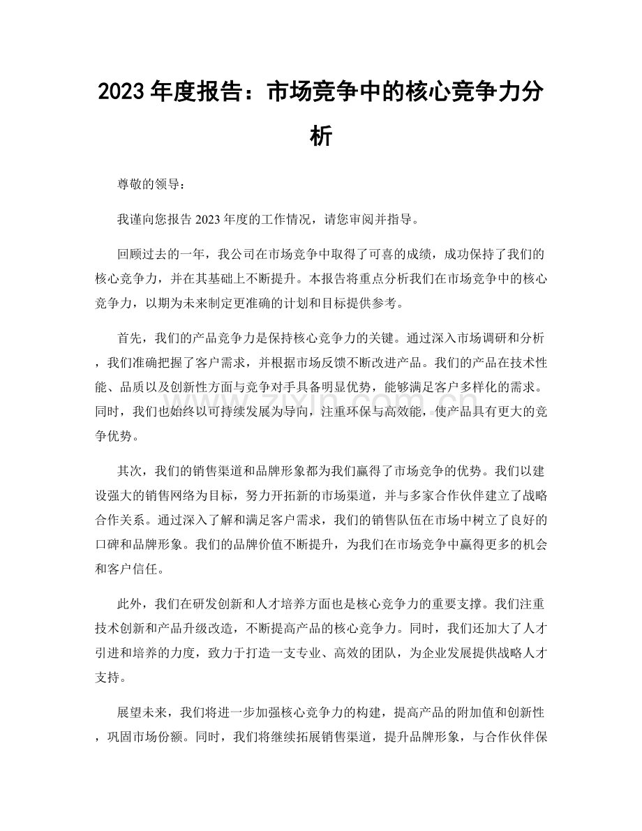 2023年度报告：市场竞争中的核心竞争力分析.docx_第1页