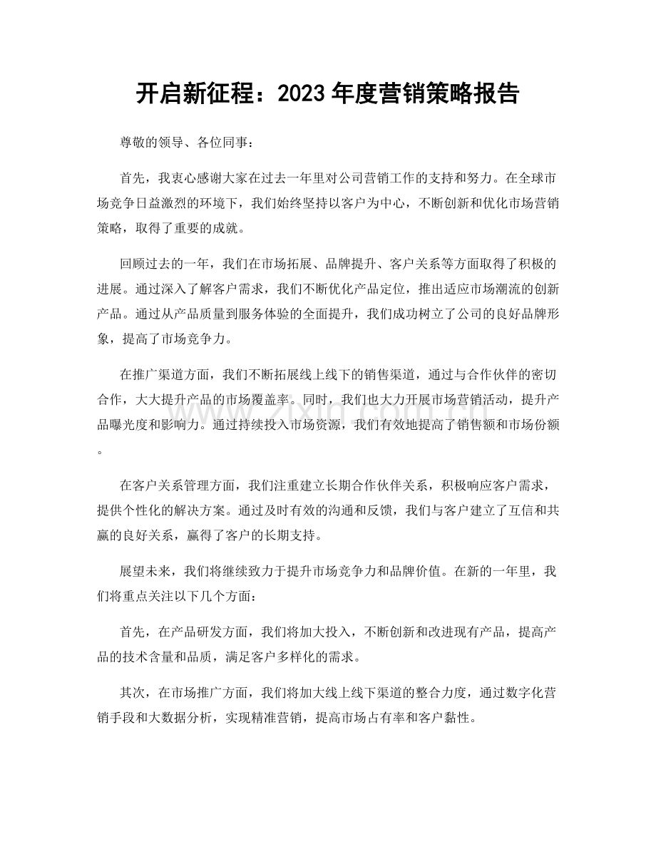 开启新征程：2023年度营销策略报告.docx_第1页