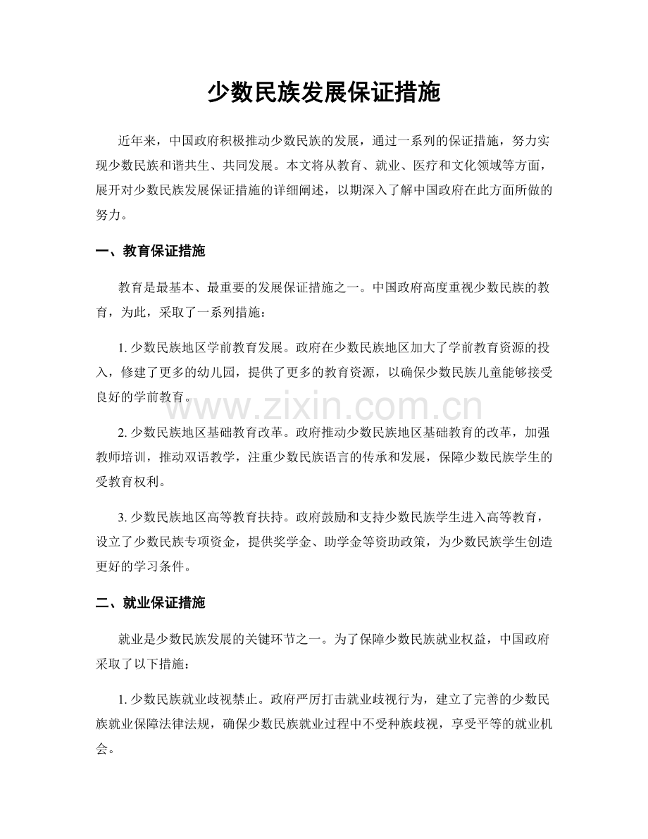 少数民族发展保证措施.docx_第1页