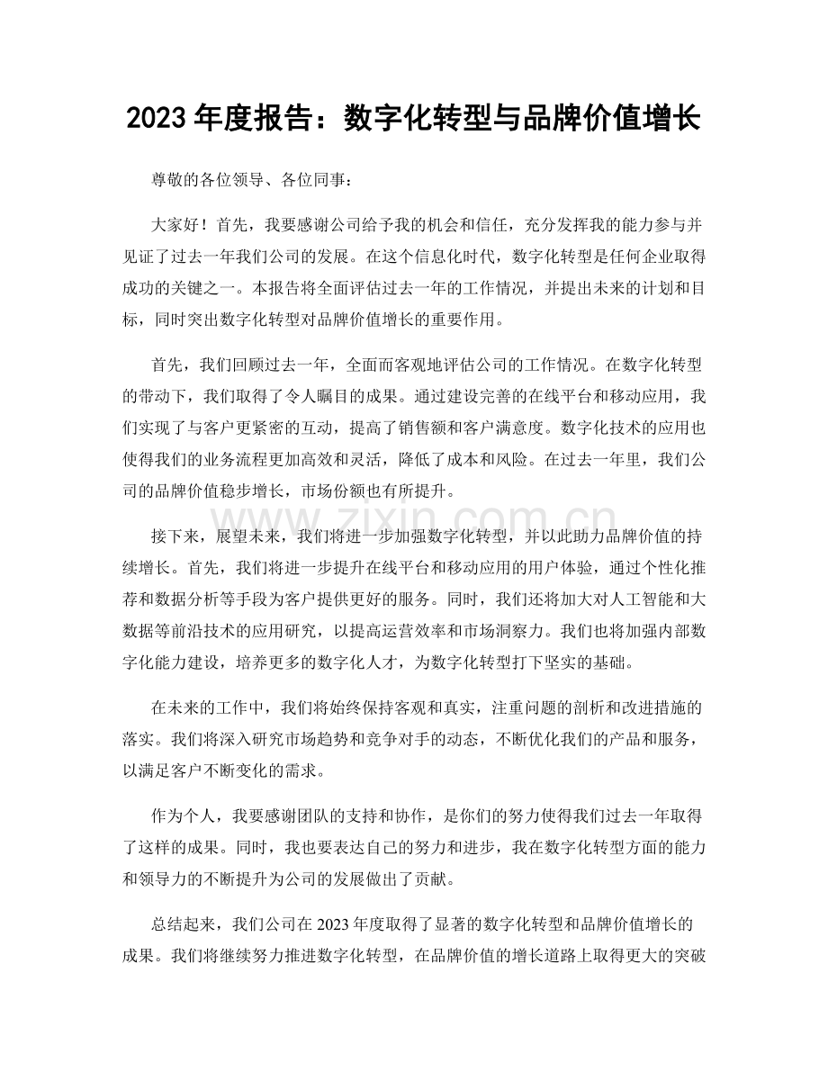 2023年度报告：数字化转型与品牌价值增长.docx_第1页