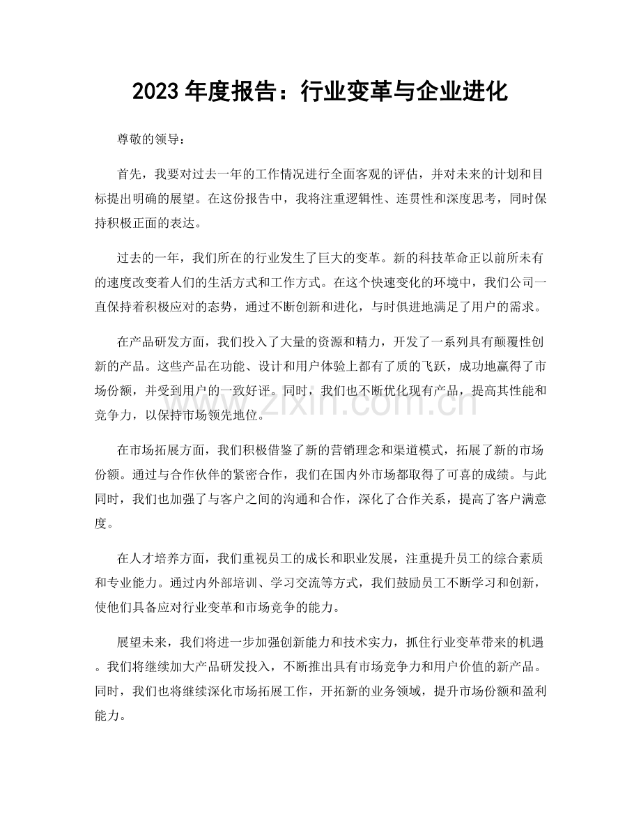 2023年度报告：行业变革与企业进化.docx_第1页