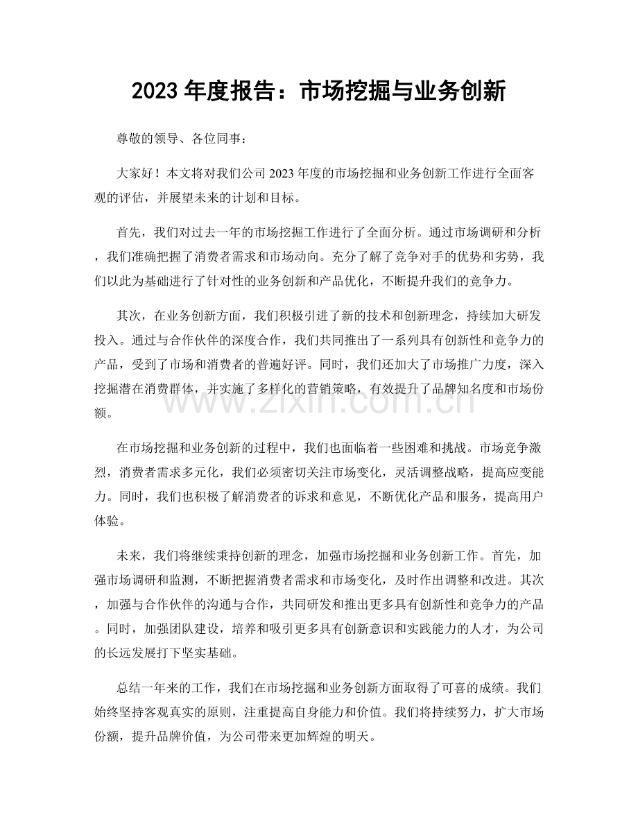 2023年度报告：市场挖掘与业务创新.docx_第1页