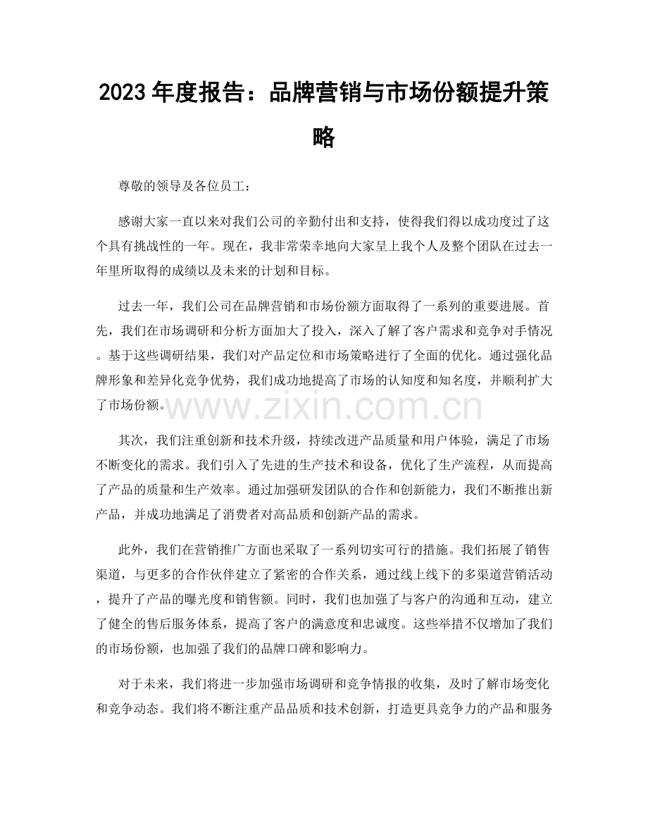 2023年度报告：品牌营销与市场份额提升策略.docx_第1页