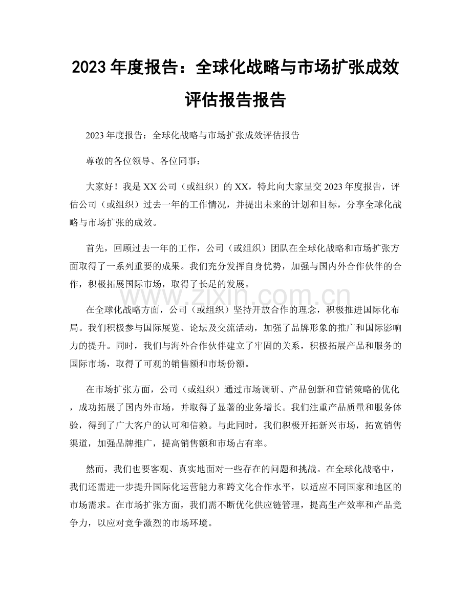 2023年度报告：全球化战略与市场扩张成效评估报告报告.docx_第1页