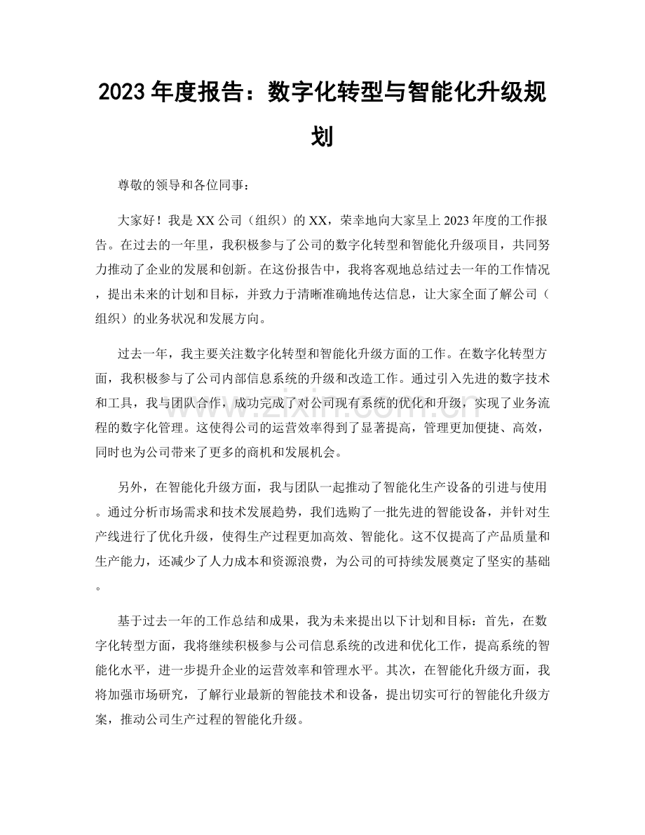 2023年度报告：数字化转型与智能化升级规划.docx_第1页