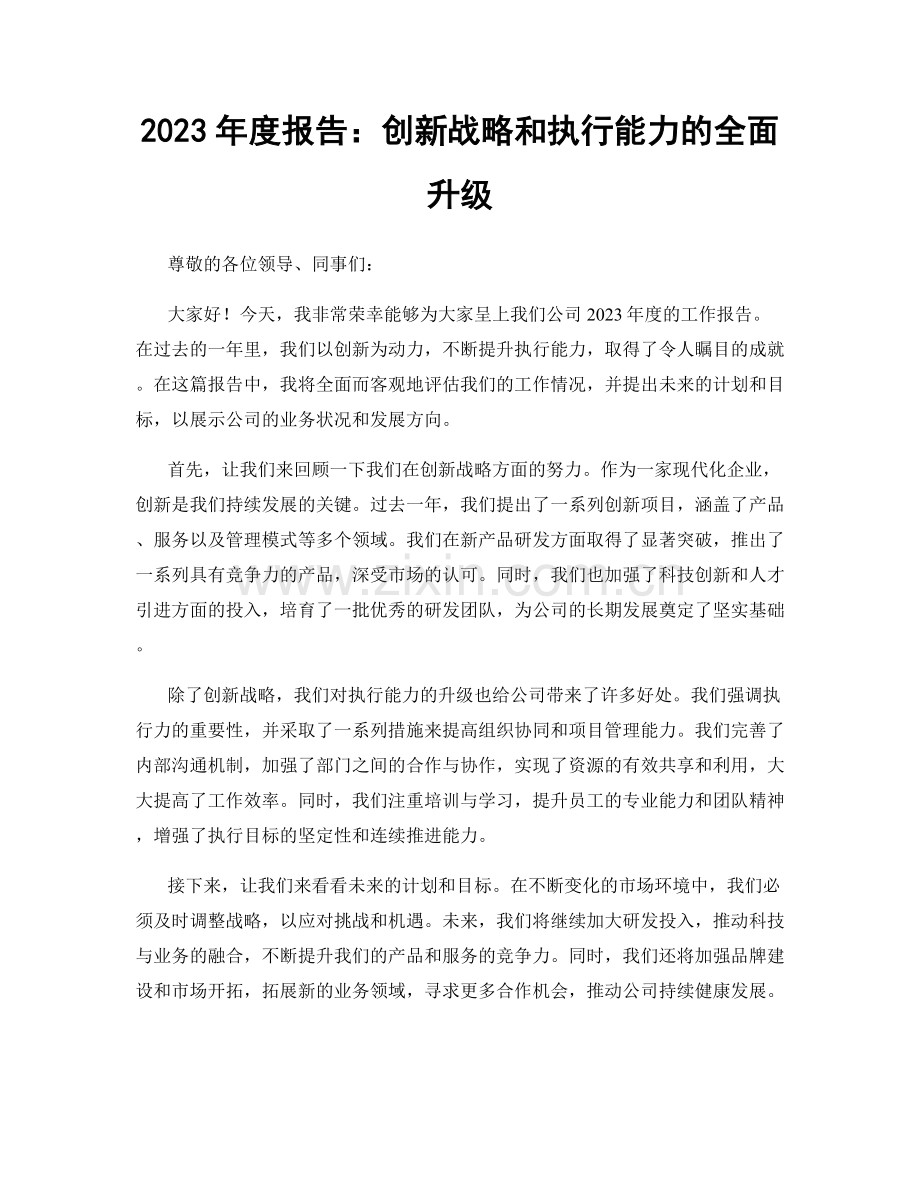 2023年度报告：创新战略和执行能力的全面升级.docx_第1页