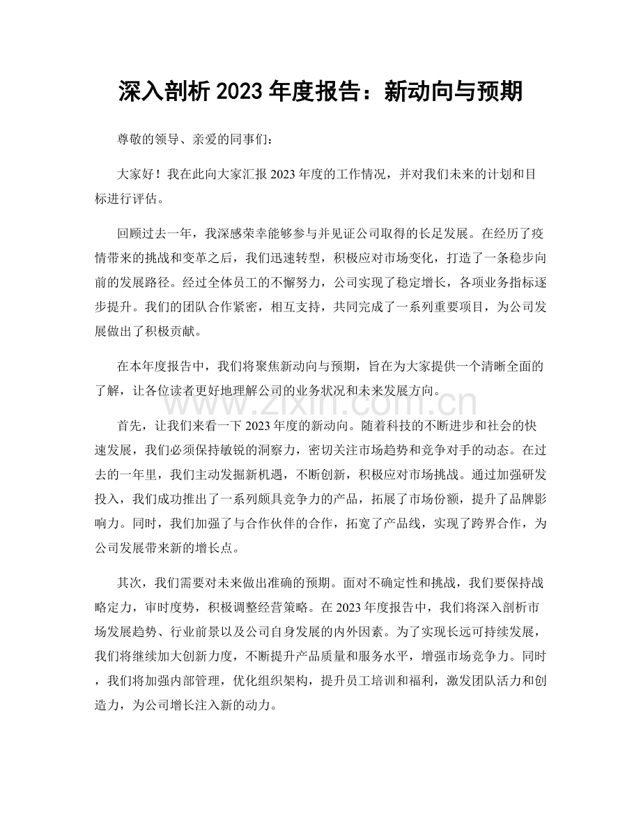 深入剖析2023年度报告：新动向与预期.docx_第1页