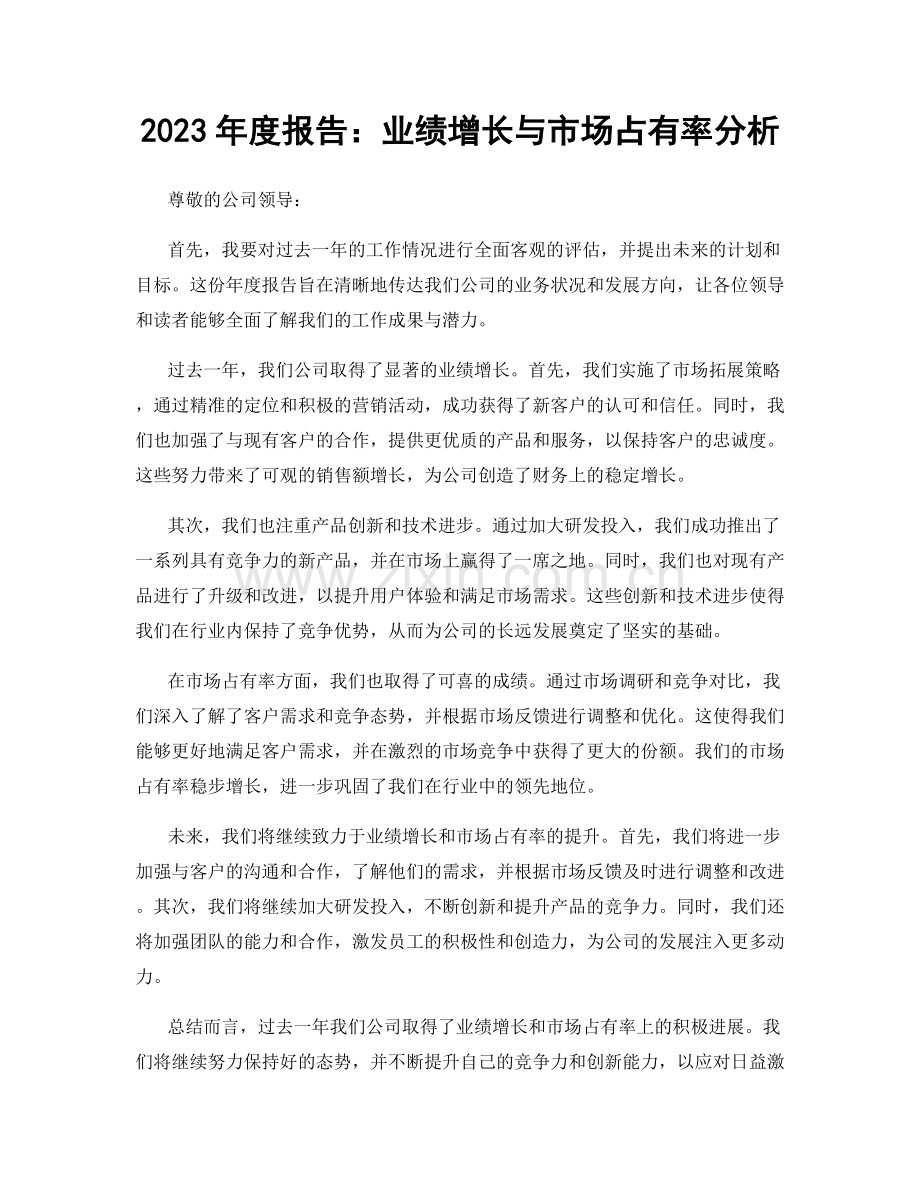 2023年度报告：业绩增长与市场占有率分析.docx_第1页