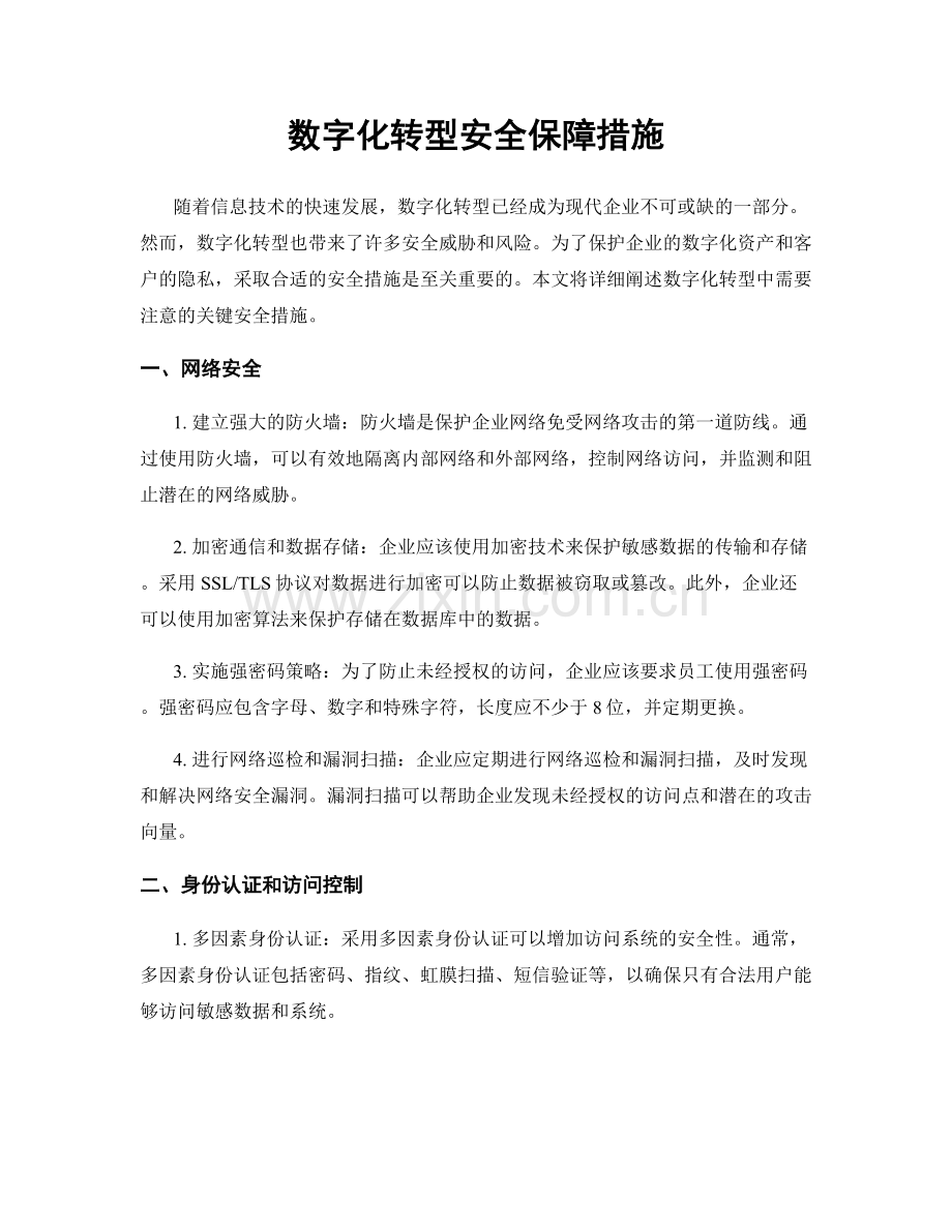 数字化转型安全保障措施.docx_第1页